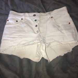 Levi denim shorts.